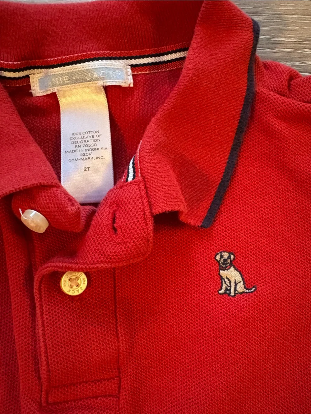 Janie and Jack VINTAGE Red Polo with Navy Contrast Trim